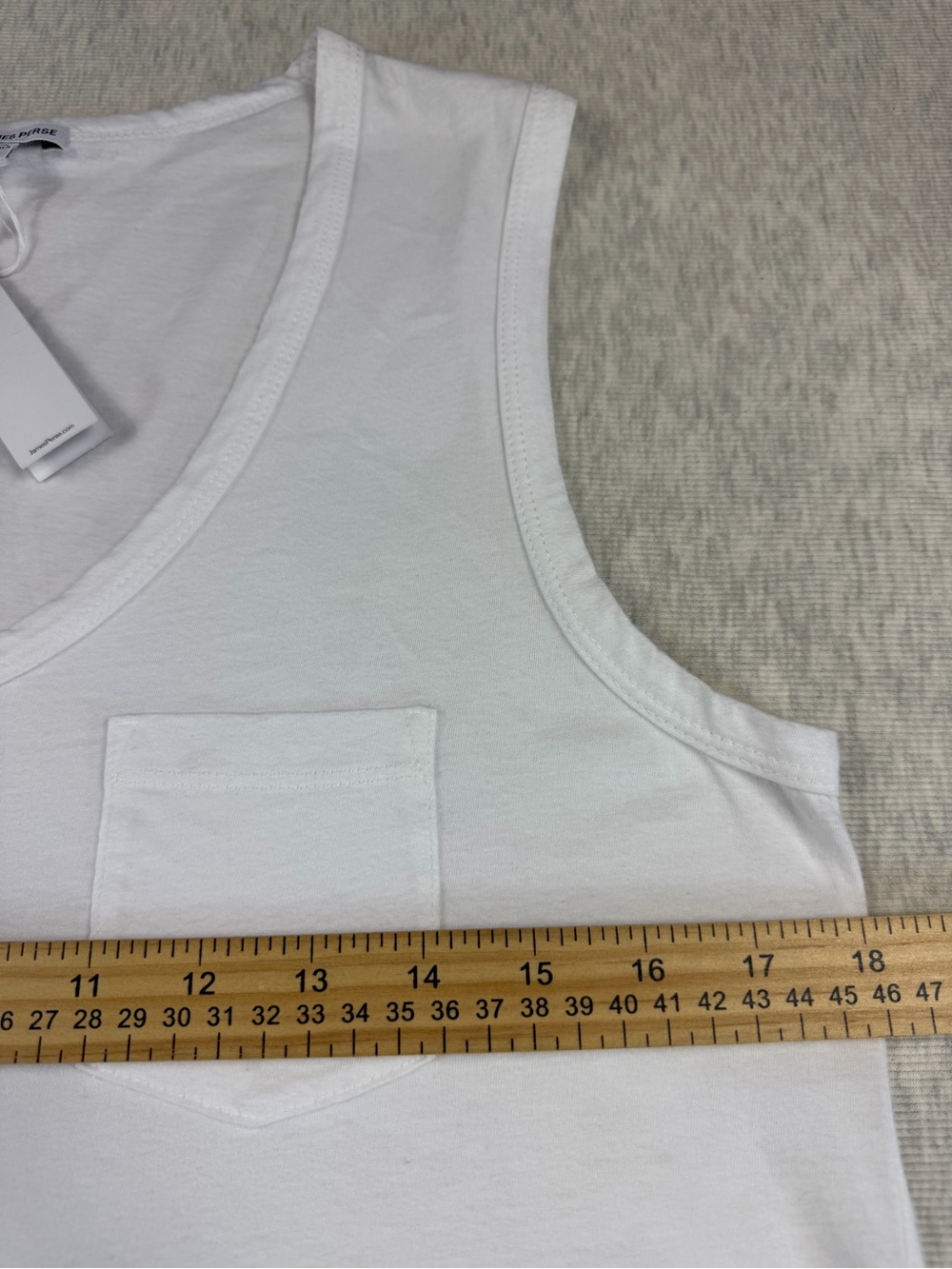 NWT James Perse Standard White Cotton Pocket Tank Top Size 1 (Small) - Picture 7 of 10